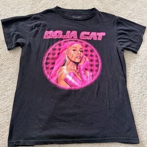 Doja Cat Black Graphic Tee with Pink Photo Print
